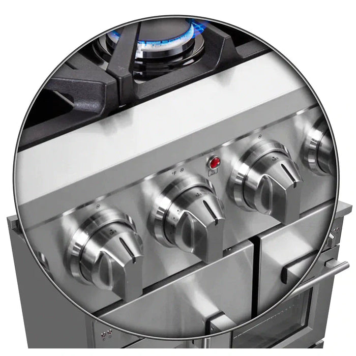 FORNO Massimo 48-Inch Freestanding French Door Gas Range in Stainless Steel - FFSGS6439-48 FORNO
