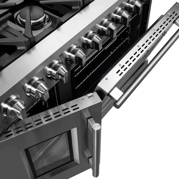 FORNO Massimo 48-Inch Freestanding French Door Gas Range in Stainless Steel - FFSGS6439-48 FORNO