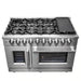 FORNO Massimo 48-Inch Freestanding French Door Gas Range in Stainless Steel - FFSGS6439-48 FORNO