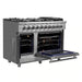 FORNO Massimo 48-Inch Freestanding French Door Gas Range in Stainless Steel - FFSGS6439-48 FORNO