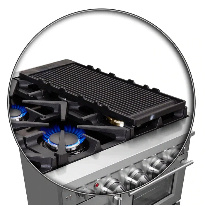 FORNO Massimo 48-Inch Freestanding French Door Gas Range in Stainless Steel - FFSGS6439-48 FORNO