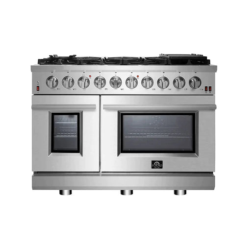 FORNO Massimo 48-Inch Freestanding Gas Range in Stainless Steel - FFSGS6239-48 FORNO
