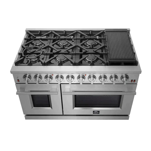 FORNO Massimo 48-Inch Freestanding Gas Range in Stainless Steel - FFSGS6239-48 FORNO