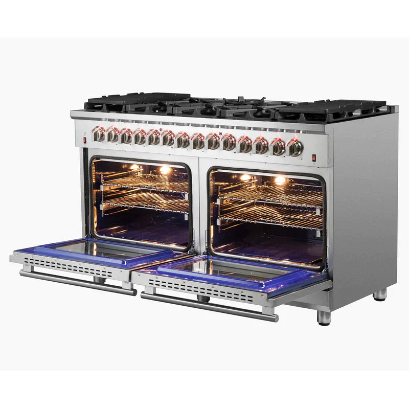 FORNO Massimo 60-Inch Freestanding Dual Fuel Range in Stainless Steel - FFSGS6125-60