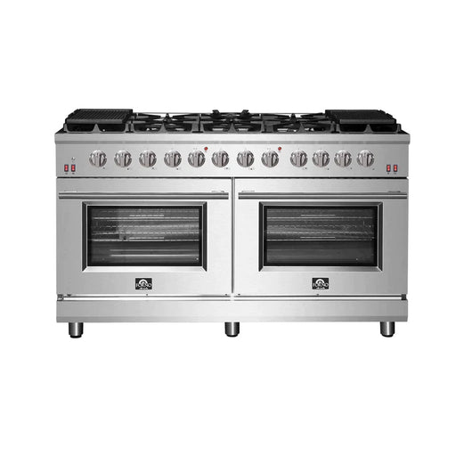 FORNO Massimo 60-Inch Freestanding Gas Range in Stainless Steel - FFSGS6239-60 FORNO