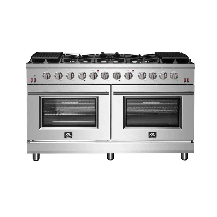 FORNO Massimo 60-Inch Freestanding Gas Range in Stainless Steel - FFSGS6239-60 FORNO