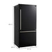 Forno Milano Espresso 31-Inch 17.2 cu. ft. Bottom Freezer Right Swing Door Refrigerator - FFFFD1785-31 FORNO