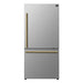 Forno Milano Espresso 31-Inch 17.2 cu. ft. Bottom Freezer Right Swing Door Refrigerator - FFFFD1785-31 FORNO