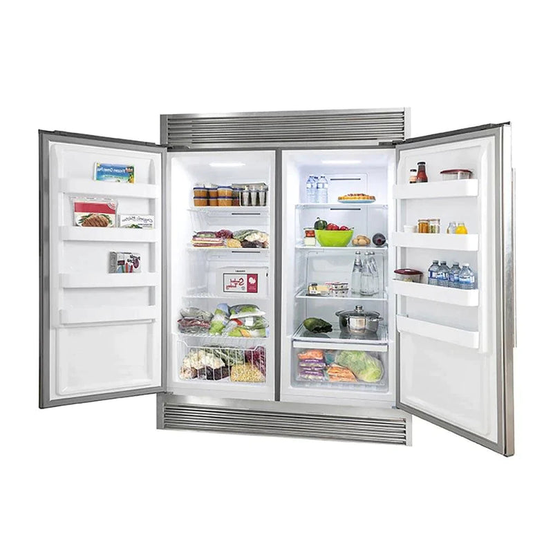 Forno 2-Piece Appliance Package - 48-Inch Dual Fuel Range  & 60-Inch Pro-Style Refrigerator in Stainless Steel
