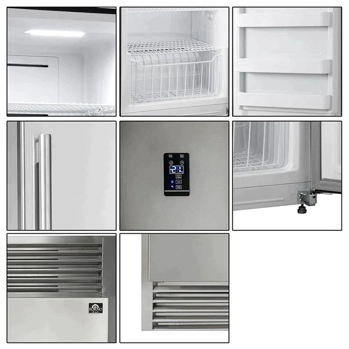 Forno 2-Piece Appliance Package - 48-Inch Gas Range  & 60-Inch Pro-Style Refrigerator in Stainless Steel FORNO