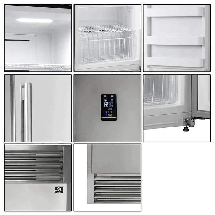 Forno 2-Piece Appliance Package - 48-Inch Dual Fuel Range  & 60-Inch Pro-Style Refrigerator in Stainless Steel FORNO