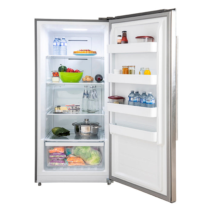 FORNO Rizzuto 28’’ Right Swing Refrigerator/Freezer Stainless Steel color 13.8 cu.ft with Grille Trim Kit - FFFFD1933-32RS FORNO