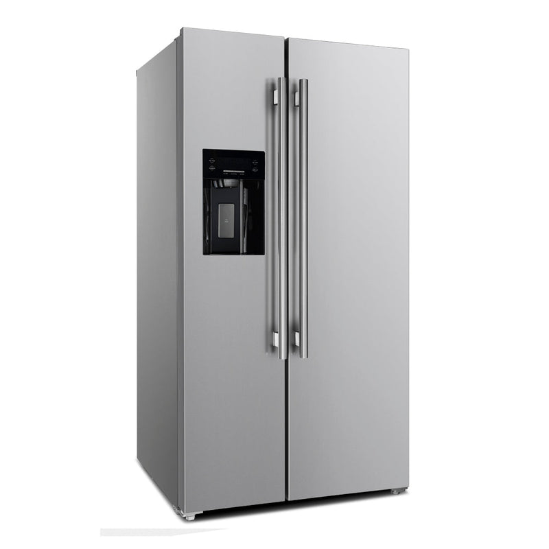 FORNO Salerno 40" Side by Side Built-in Refrigerator 20.0 cu.ft in Stainless Steel With Built-in Style Grille Trim Kit - FFRBI1844-40SG
