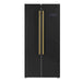 Forno Salerno Espresso 33-inch Side-by-Side 15.6 Cu.Ft. Refrigerator with Brass Handle - FFRBI1805-33BLK FORNO