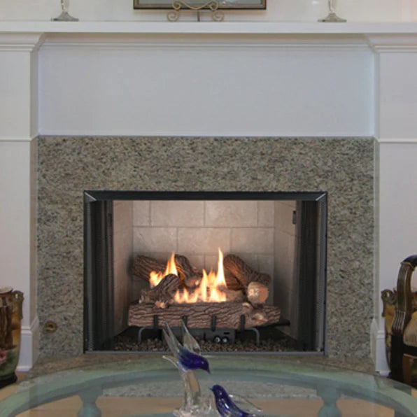 Superior Fireplaces Tall Opening Firebox, Clean Face, White Stacked Brick Liner - (VRT2536WS) (VRT2542WS) Superior Fireplaces