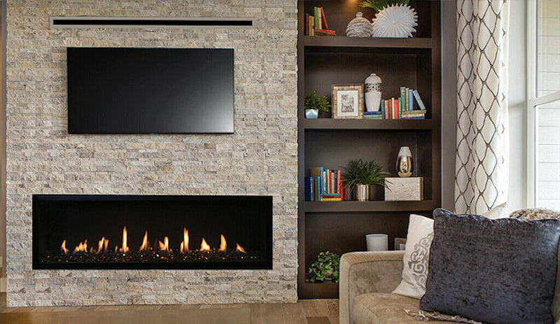 Superior Fireplaces 72" Linear Direct Vent Gas Fireplace with Interior Lights, Electronic Ignition - DRL6072TEN