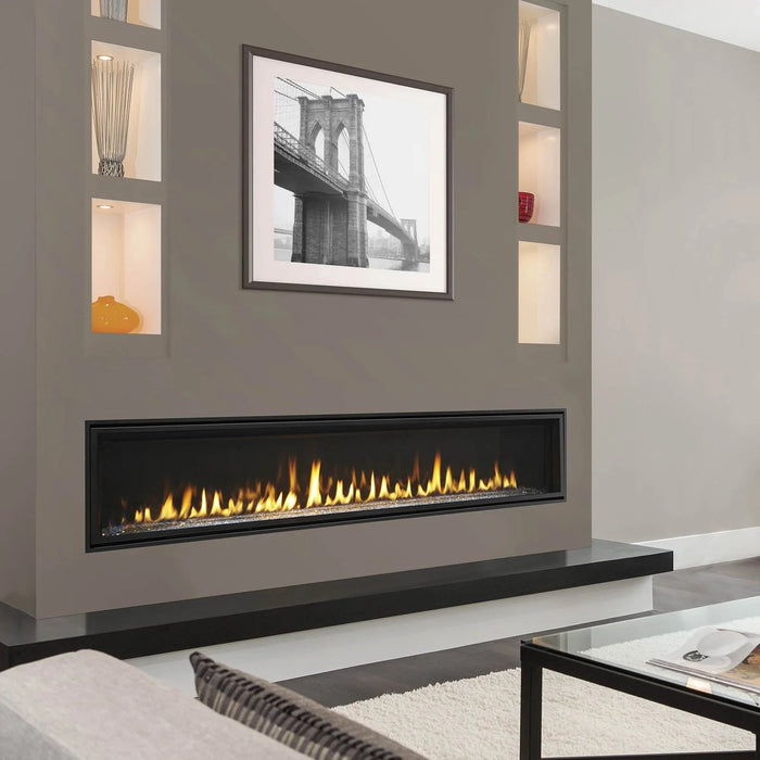 Superior Fireplaces 84" Linear Direct Vent Gas Fireplace with Interior Lights, Electronic Ignition - DRL6084TEN Superior Fireplaces