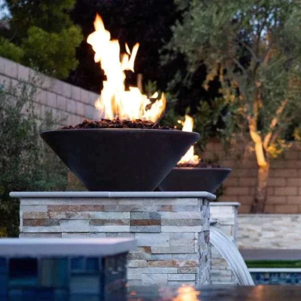 The Outdoor Plus 48" Cazo GFRC Fire Bowl Match Lit with Flame Sense | Liquid Propane