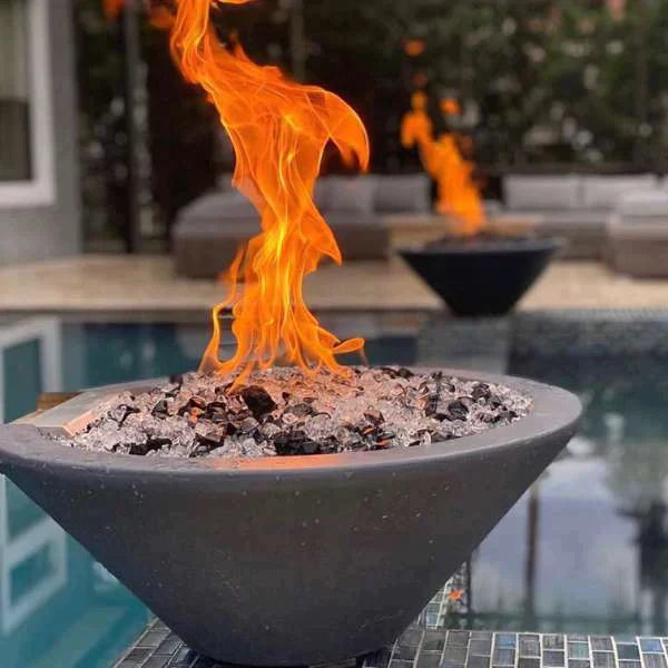 The Outdoor Plus 48" Cazo GFRC Fire Bowl Match Lit with Flame Sense | Natural Gas