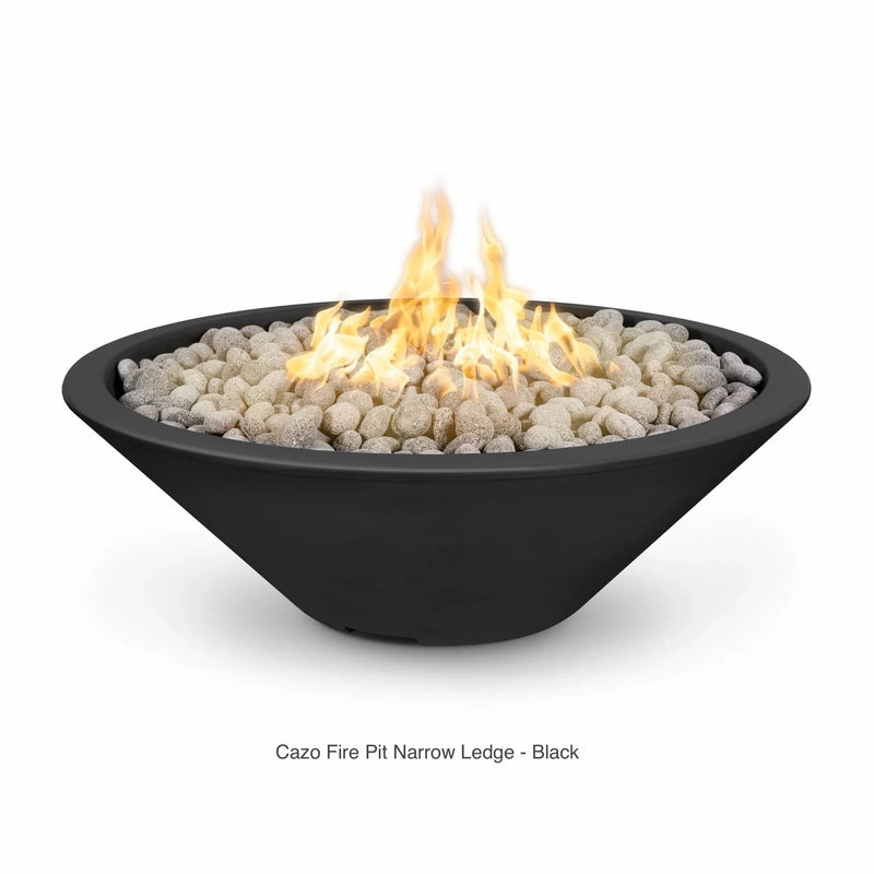 The Outdoor Plus Cazo 60" Fire Pit Narrow Ledge Powder Coated | Low Voltage Electronic Ignition